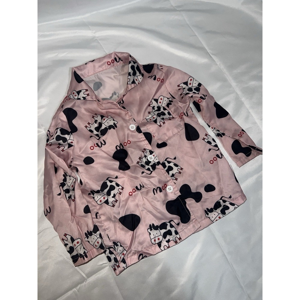 Shein Moo Pink Cow Sleep Shirt Baby 12-18 Month Perfect Condition No Stains